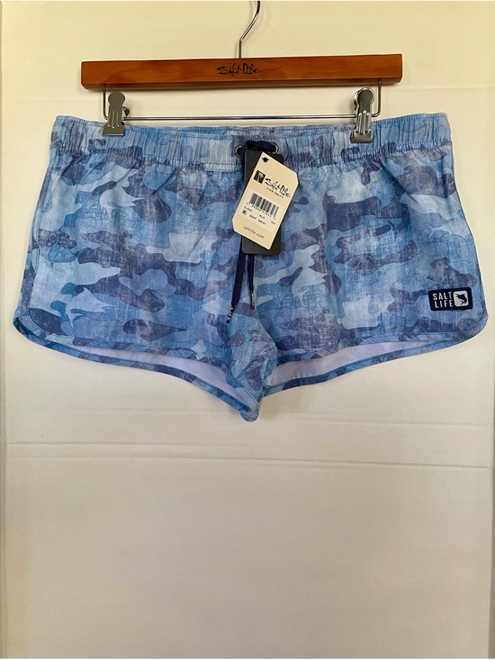 Salt Life Pants - Salt Life Juniors/Women's Light & Navy Blue Camo Athletic Shorts Lounging